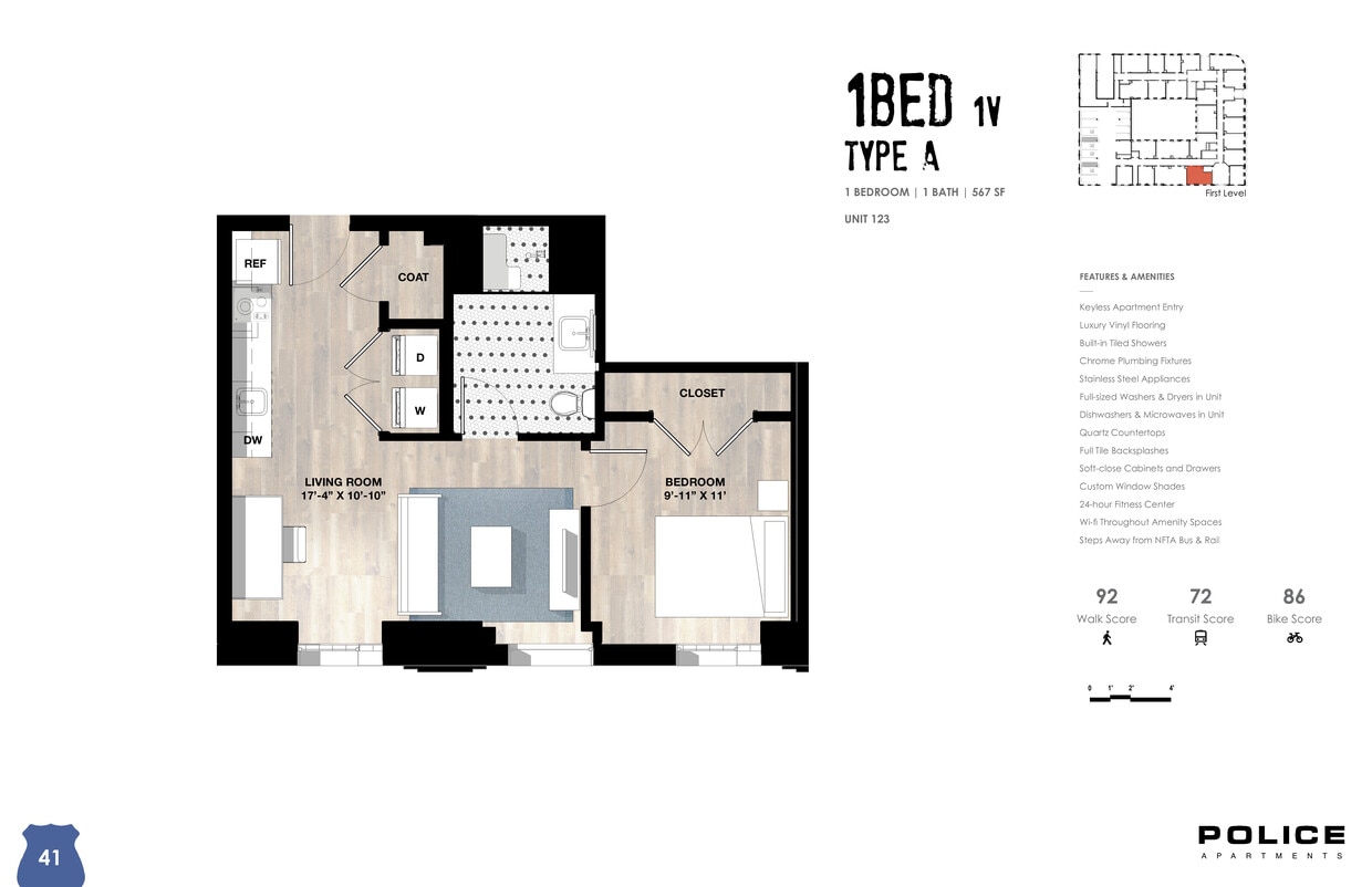 Floor Plan - 1 Bed