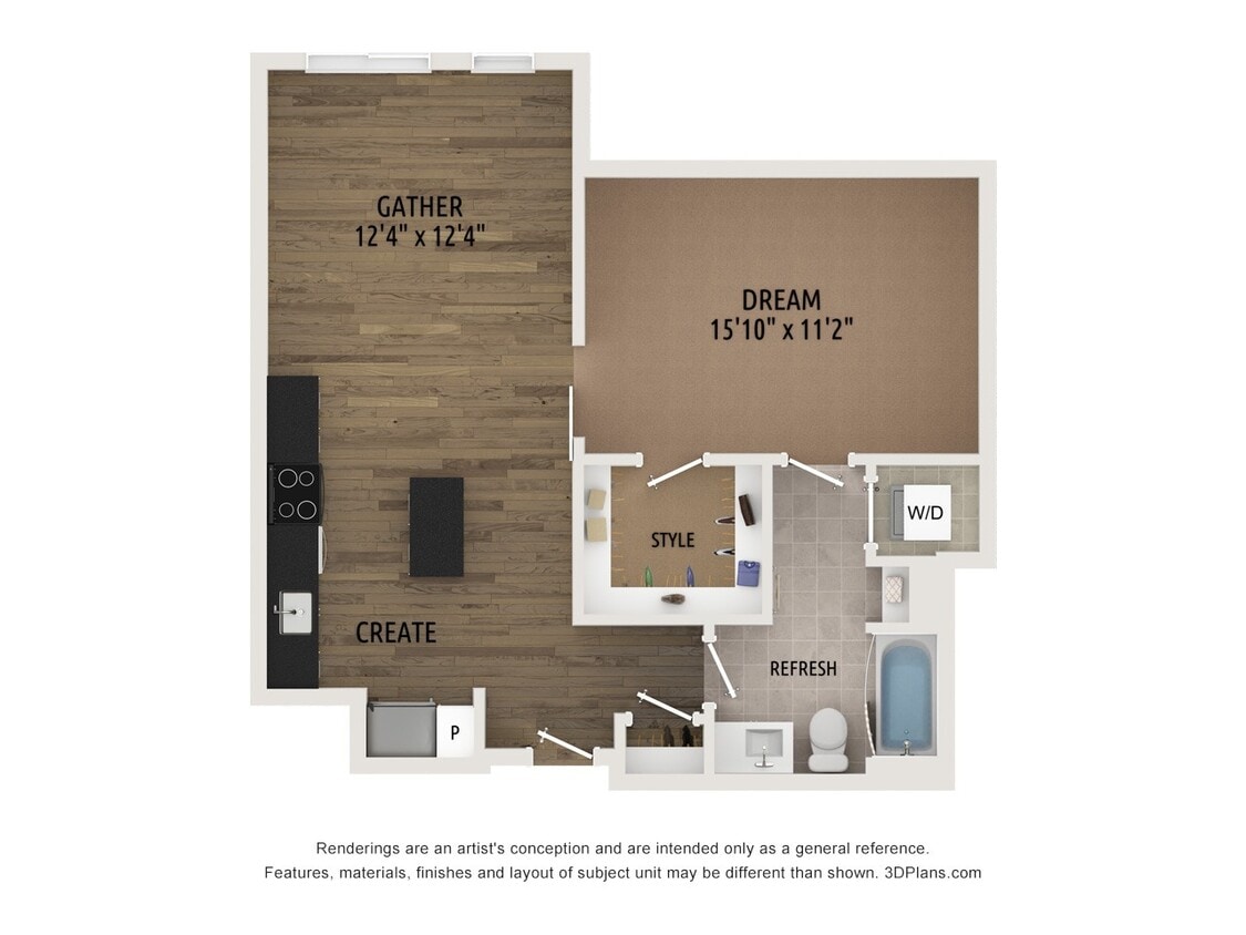 Floor Plan - Jr One Bed JA2