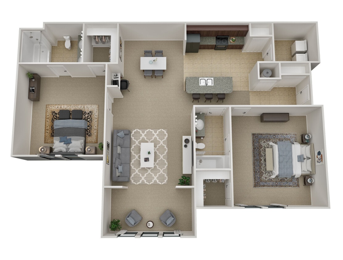 Floor Plan - 2 Bedroom, 2 Bathroom