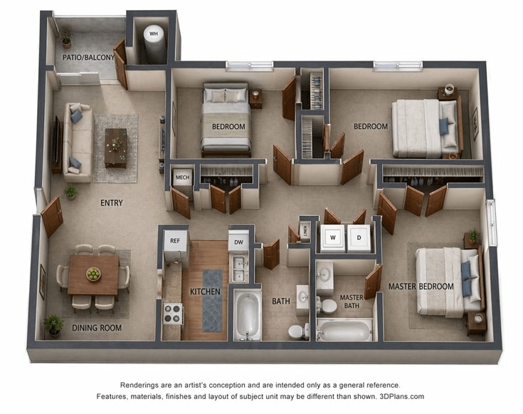 Floor Plan - 3 Bed | 2 Bath