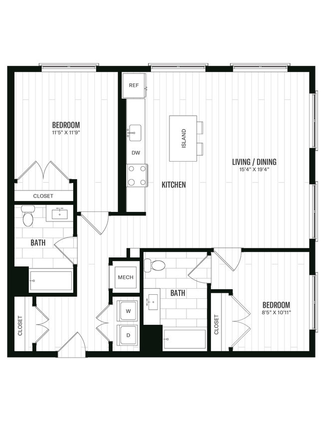 Floor Plan - 2 Bed/2 Bath-B8- ANSI