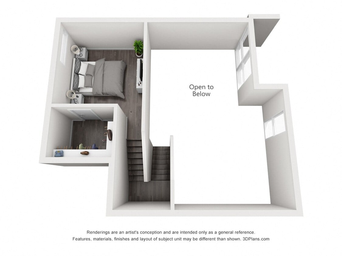 Floor Plan - 1BD/1BA - B2-B-1