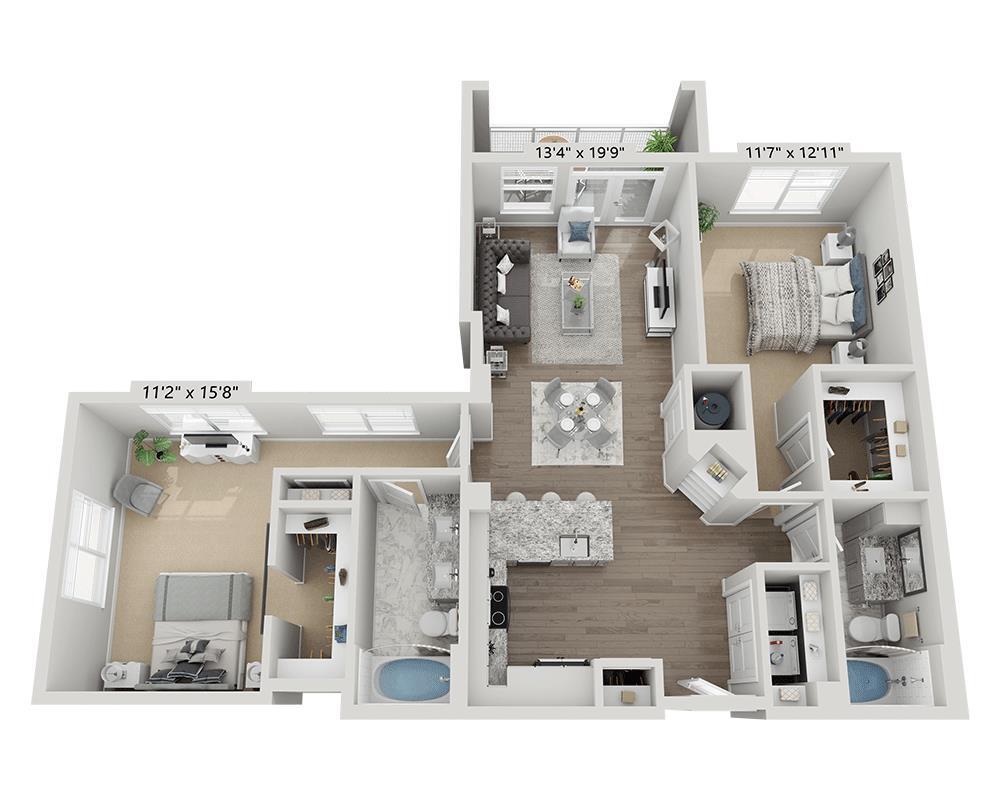 Floor Plan - Two Bedroom B2H