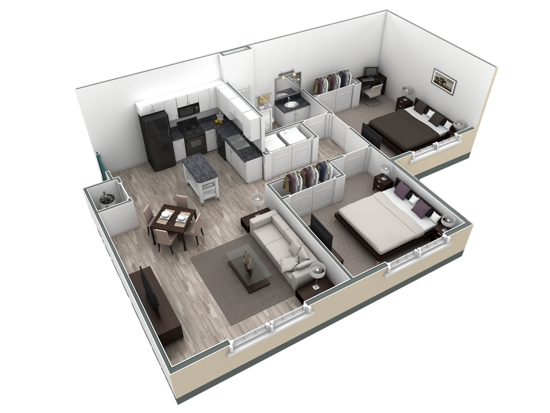 Floor Plan - 2-1 BR Retreat Overlook