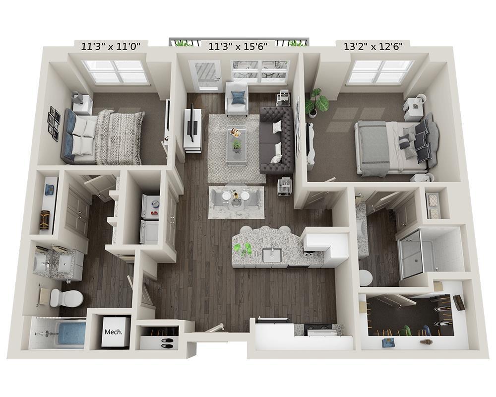 Floor Plan - Two Bedroom B2I