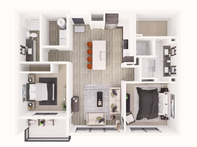 Floorplan C 1121 sqft - C21