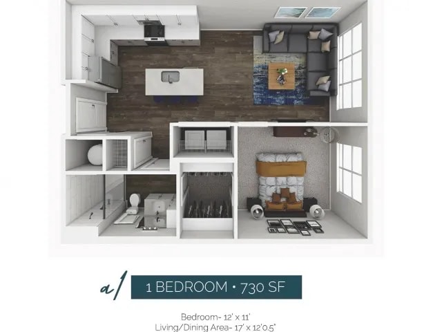 Floor Plan - 1 Bedroom 1 Bathroom