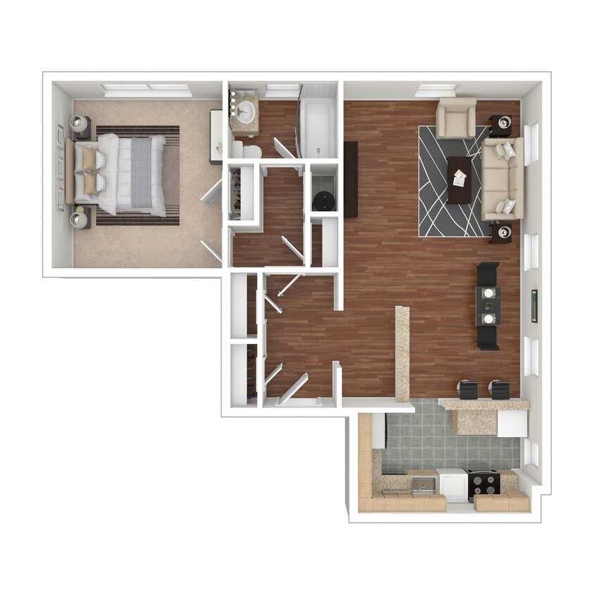 Floor Plan - 1 Bedroom Floorplan KD