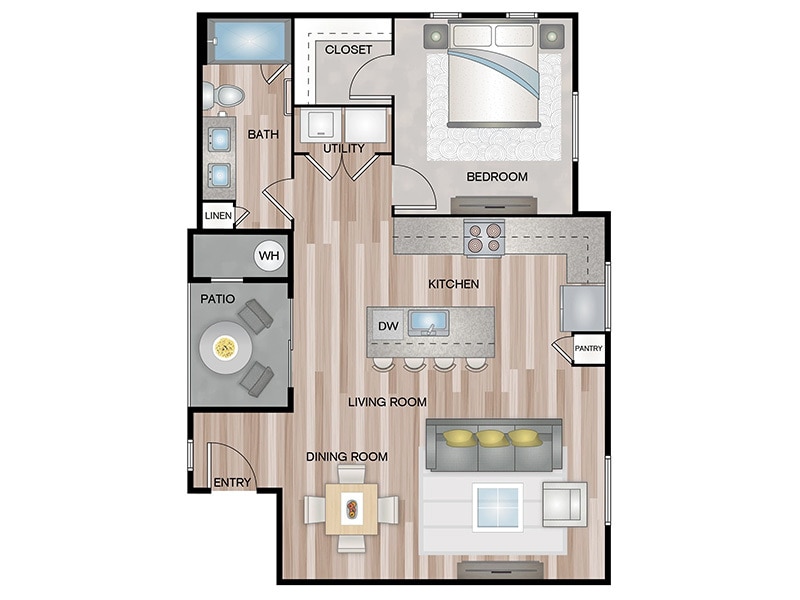 1x1 816 sqft Loft - Loft with Garage