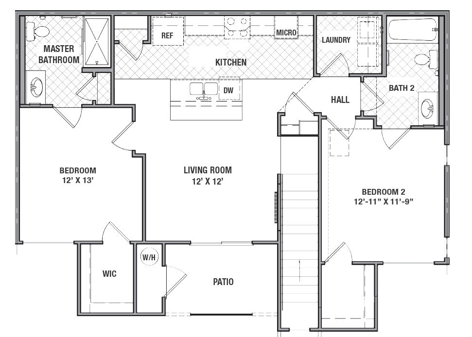 Floor Plan - 2x2C