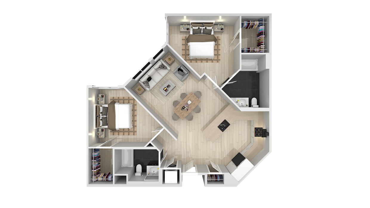 Floor Plan - 2 Bedroom 2 Bath A