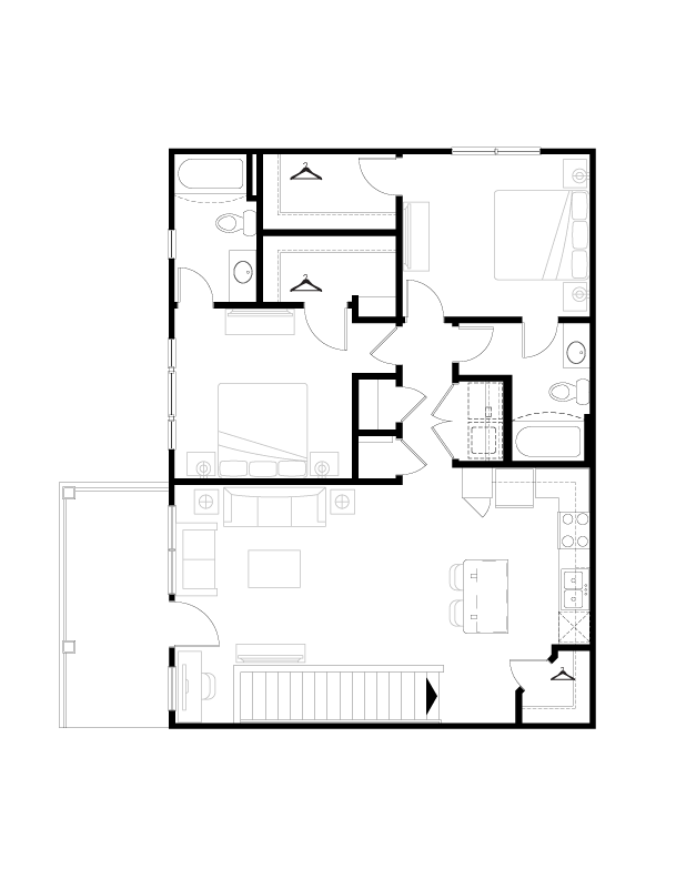 Floor Plan - 2 BR Designer Overlook