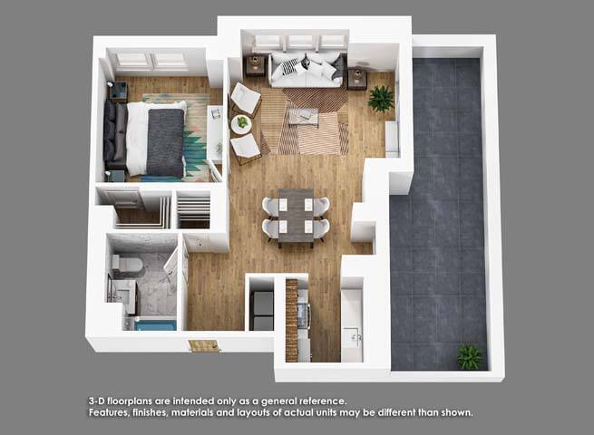 Floor Plan - 1 Bedroom 1 Bath- A06
