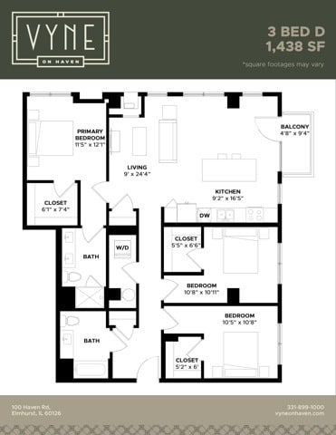 Final - Vyne On Haven - Floor Plans - 3 BED D - TYPE B - 3 BED - D