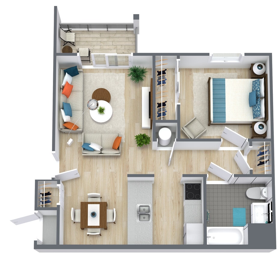 Floor Plan - One Bedroom One Bathroom