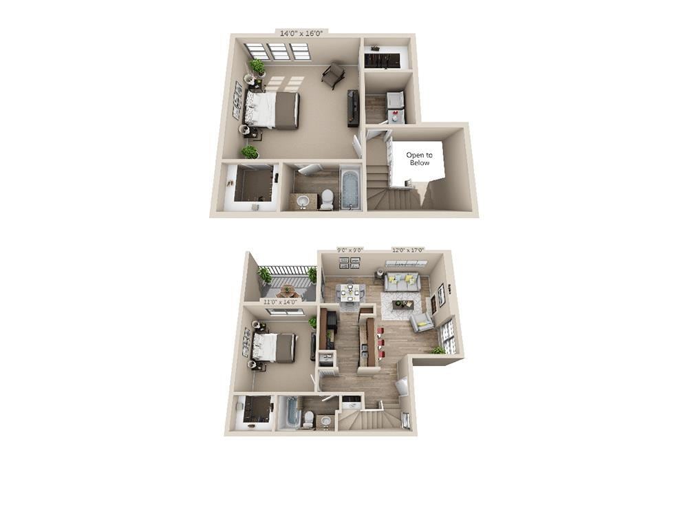 Floor Plan - Two Bedroom B2BRW