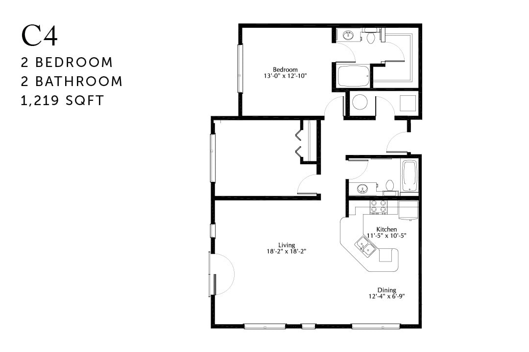 Floor Plan - C4r Two Bedroom Renovated