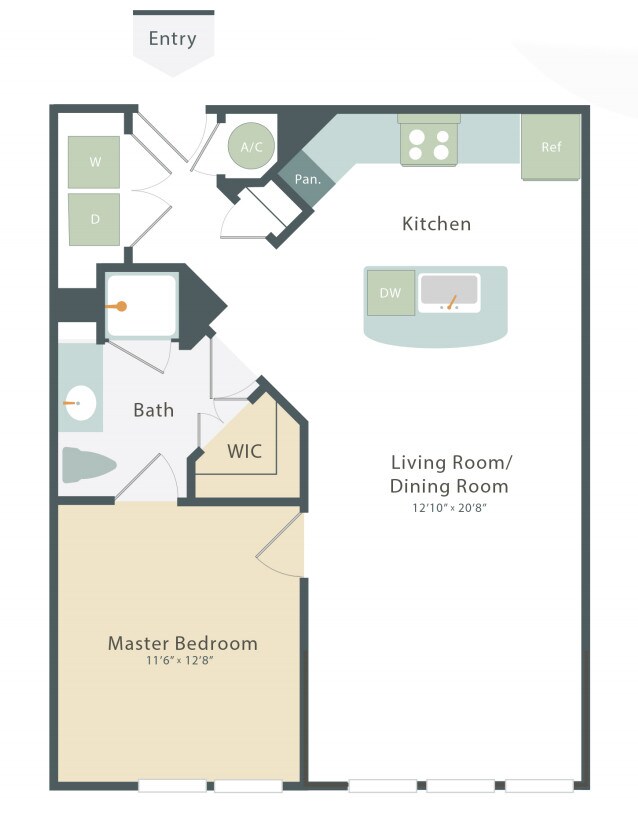 Floor Plan - A2B 1x1 742sq