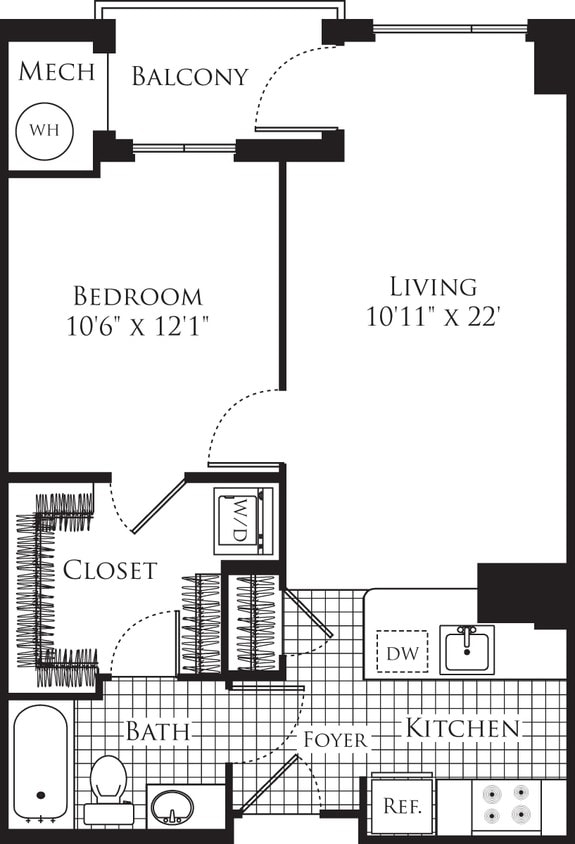 Floor Plan - 1 Bedroom- 662