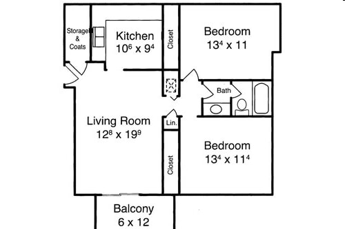 Gibson - 2 Bed, 1 Bath - B1 800 SF