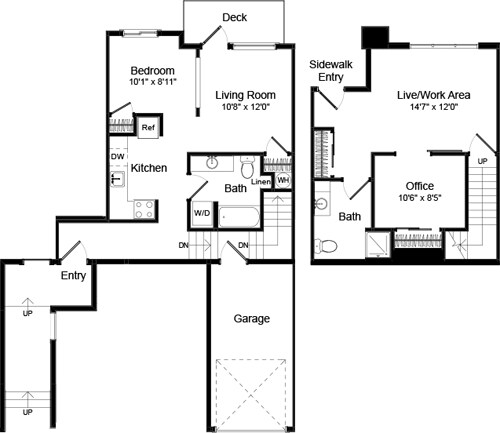 Floor Plan - Live Work 1-B - Phase III