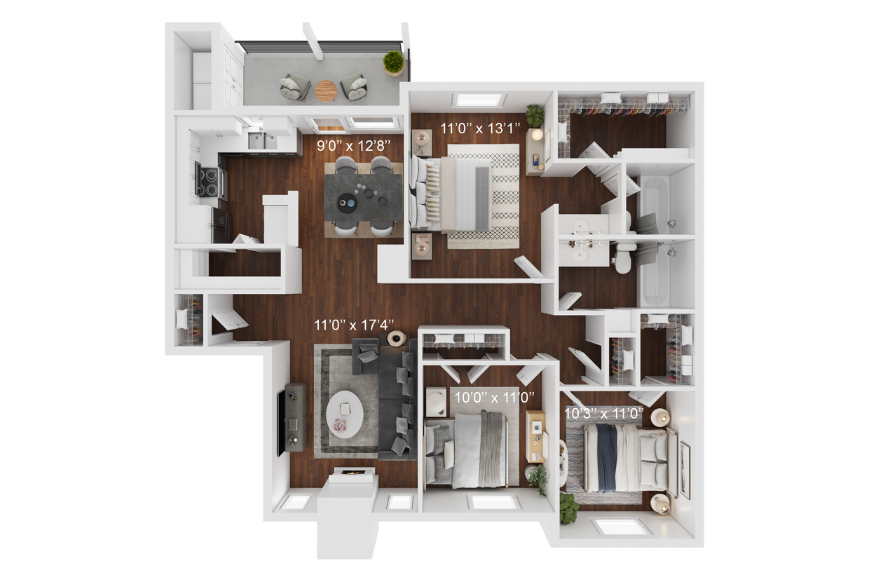 C1-3br2ba-1268sqft-Sunrise at Atascocita.png - C1 3/2 REEP Reno