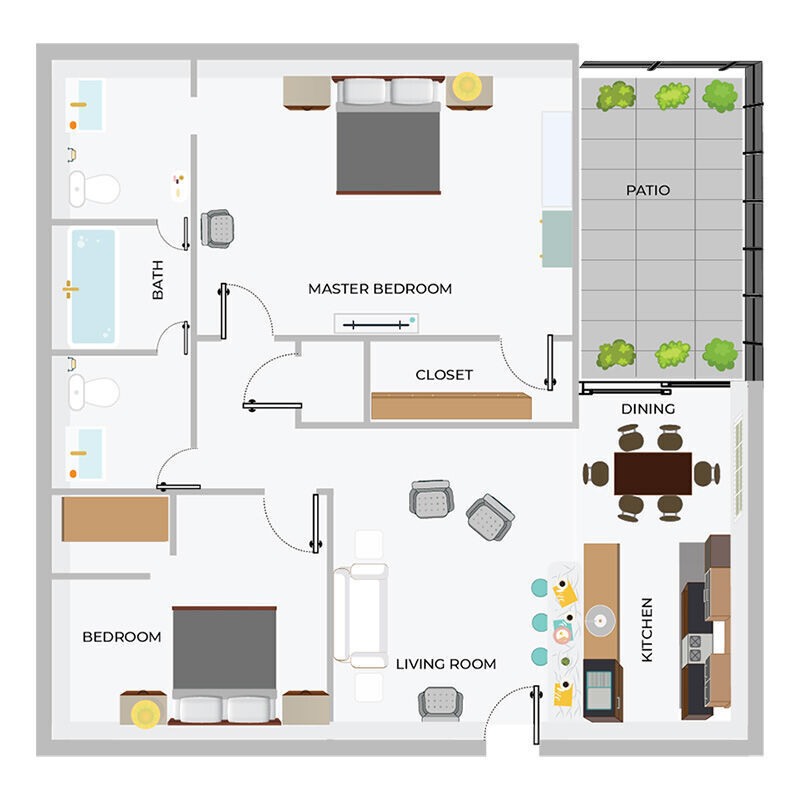 Floor Plan - 2B/1.5B