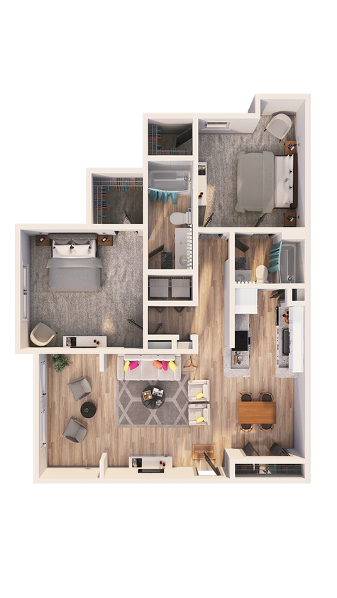 Ridge at Roper Mountain - B2DR1 Floor Plan - B2D