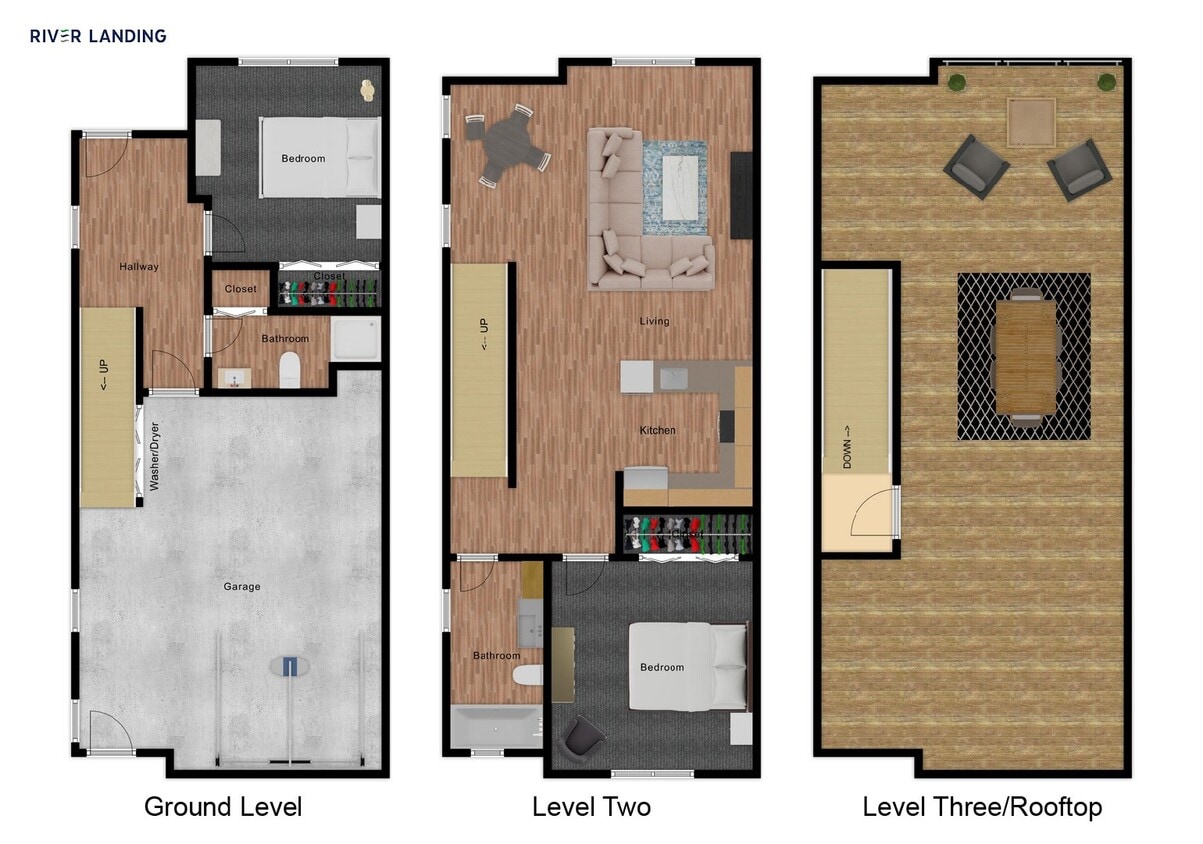 Floor Plan - Two Bedroom Townhome