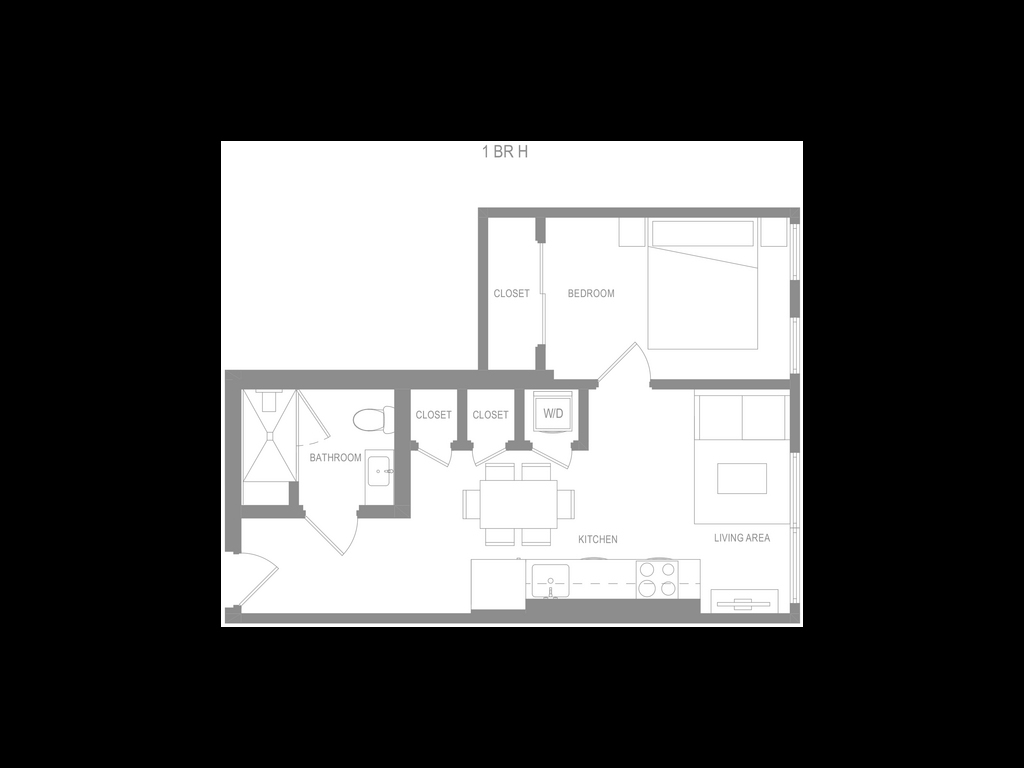 Floor Plan - Alta 1 Bedroom H