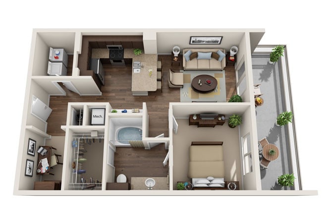 Floor Plan - The Maverick - with Den