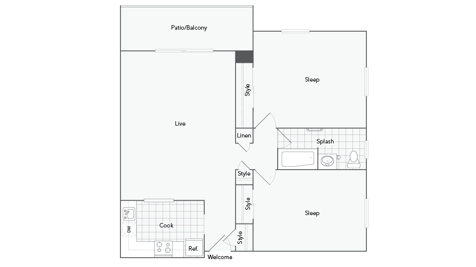 Bethesda 2-Bedroom Floorplan - Bethesda