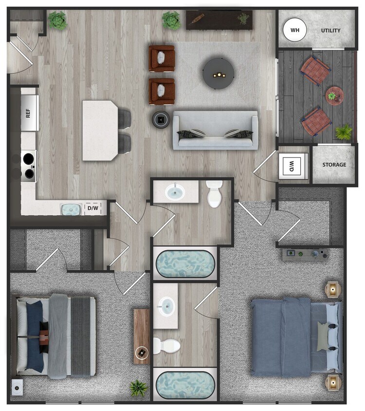 Park Hill 4000 - 2 Bed, 2 Bath, Birch (B1) - 1010sqft.jpg - Birch (B1)