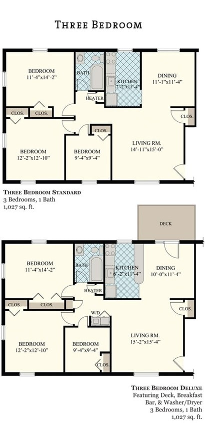 Three Bedroom Standard/Deluxe - 3 Bedroom Standard/Deluxe