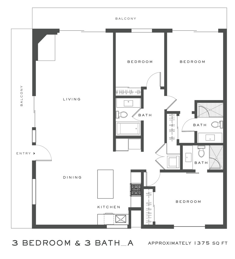 Floor Plan - Three Bedrooms