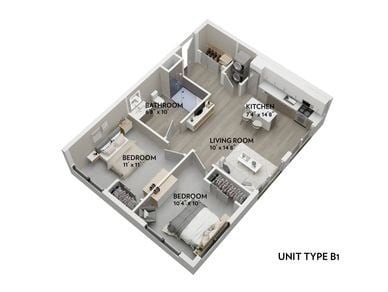 B1 - 679 Sq. Ft. - B1