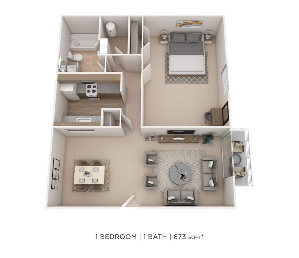 Floor Plan - One Bedroom