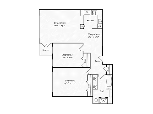 2BR/1BA - C2