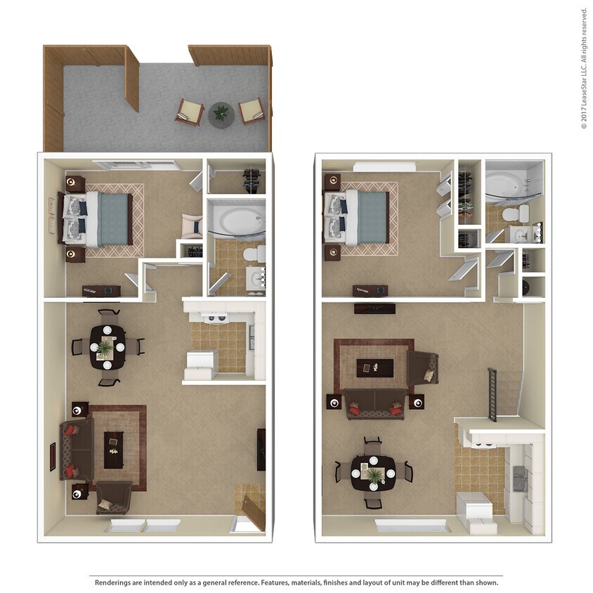 Floor Plan - 1 Bed, 1 Bath Upgraded