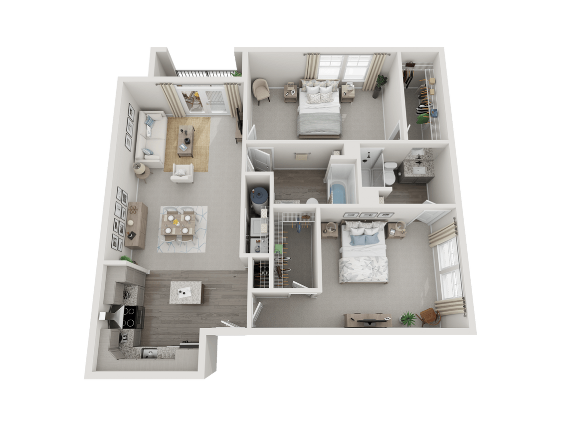 Floor Plan - 2 Bed 2 Bath 1148 sqft