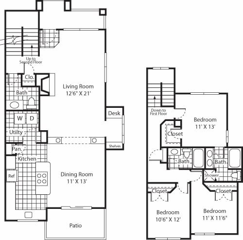 Floor Plan - Three Bed C-2 - Phase I