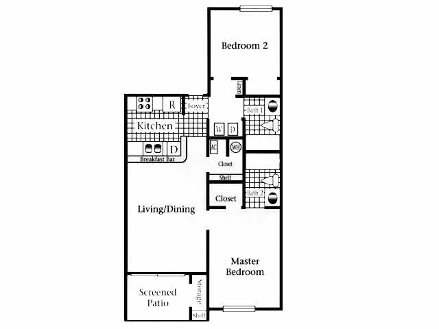 2BR/2BA - 2/2-RH