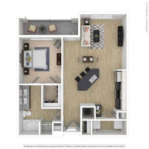Floor Plan - One-Bedroom (A3)