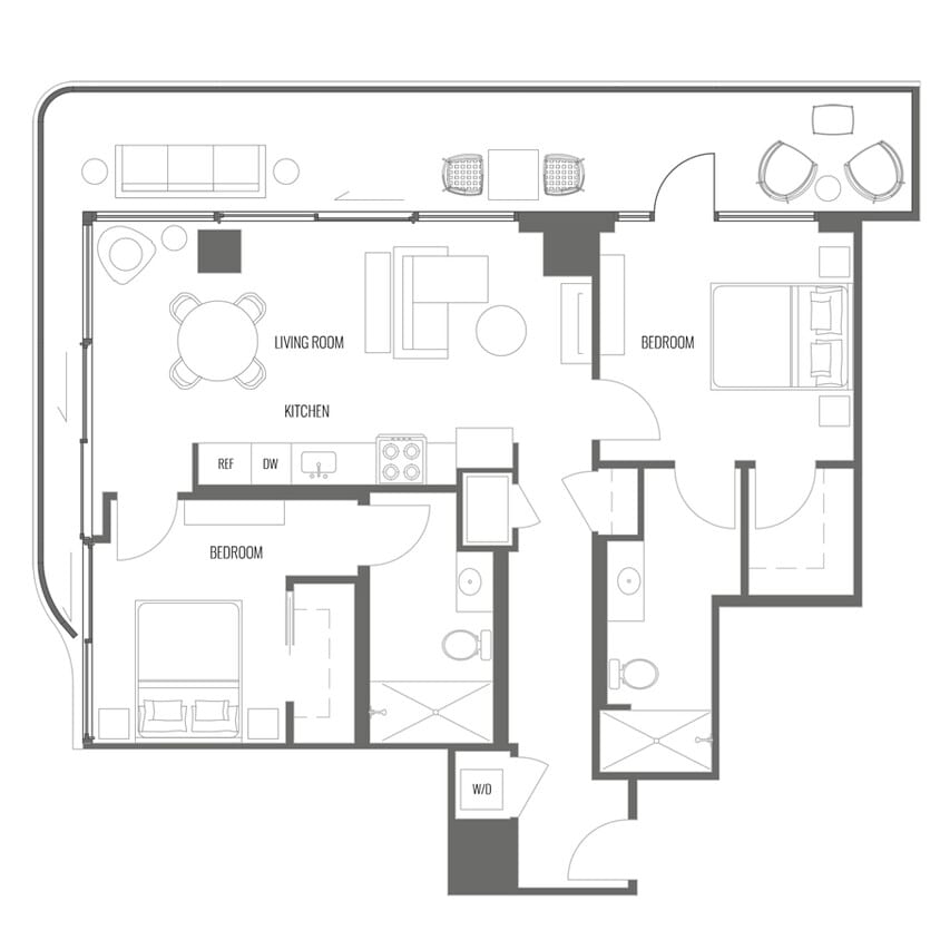 Floor Plan - B1 Two Bedroom Two Bathroom