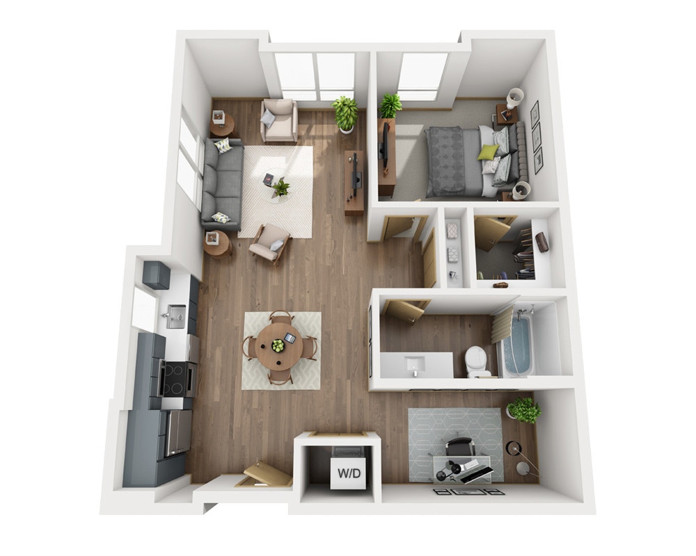 Floor Plan - One Bedroom A1ED-CL1