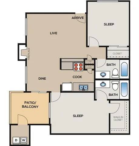 Floor Plan - B1 - Renovated