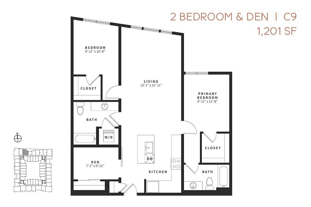 Floor Plan - Two Bedroom Den C9