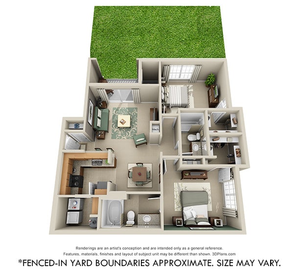 Floor Plan - Hatteras with Fenced-In Yard