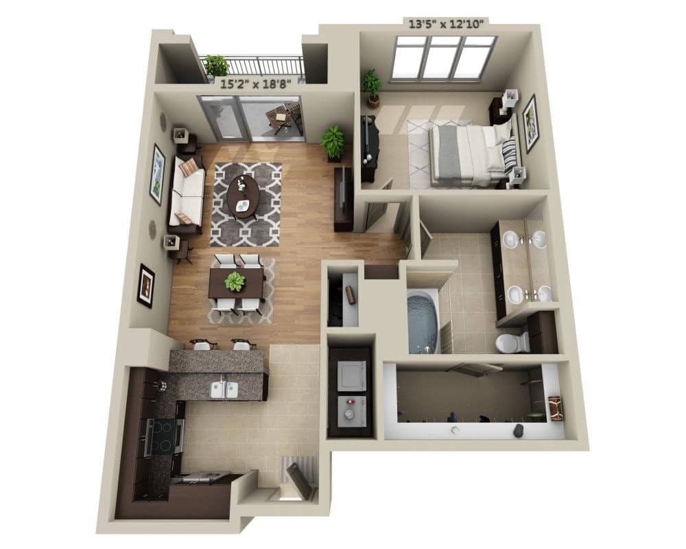 Plan E (A1D) - Floorplan E