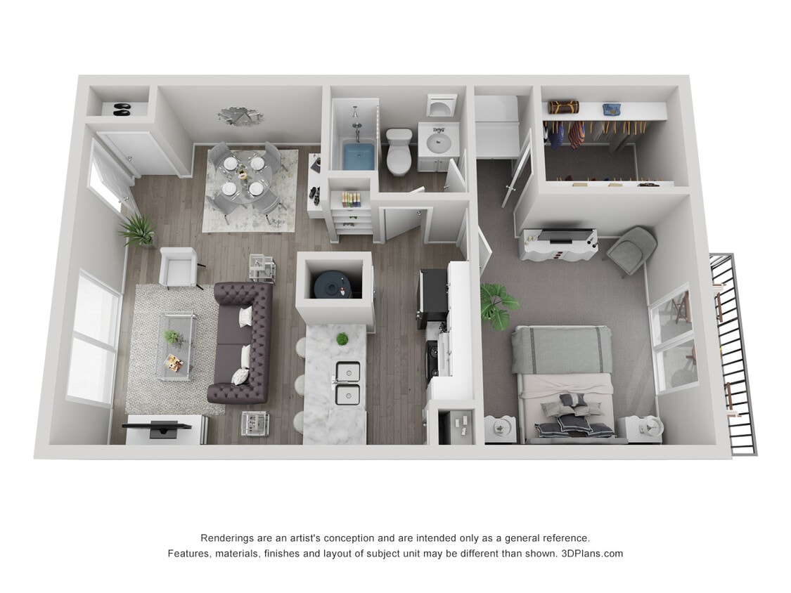 Floor Plan - 1 x 1 Small Standard - Call For Availability